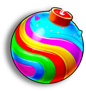 Sweet Bonanza renkli çarpan bomba sembolü